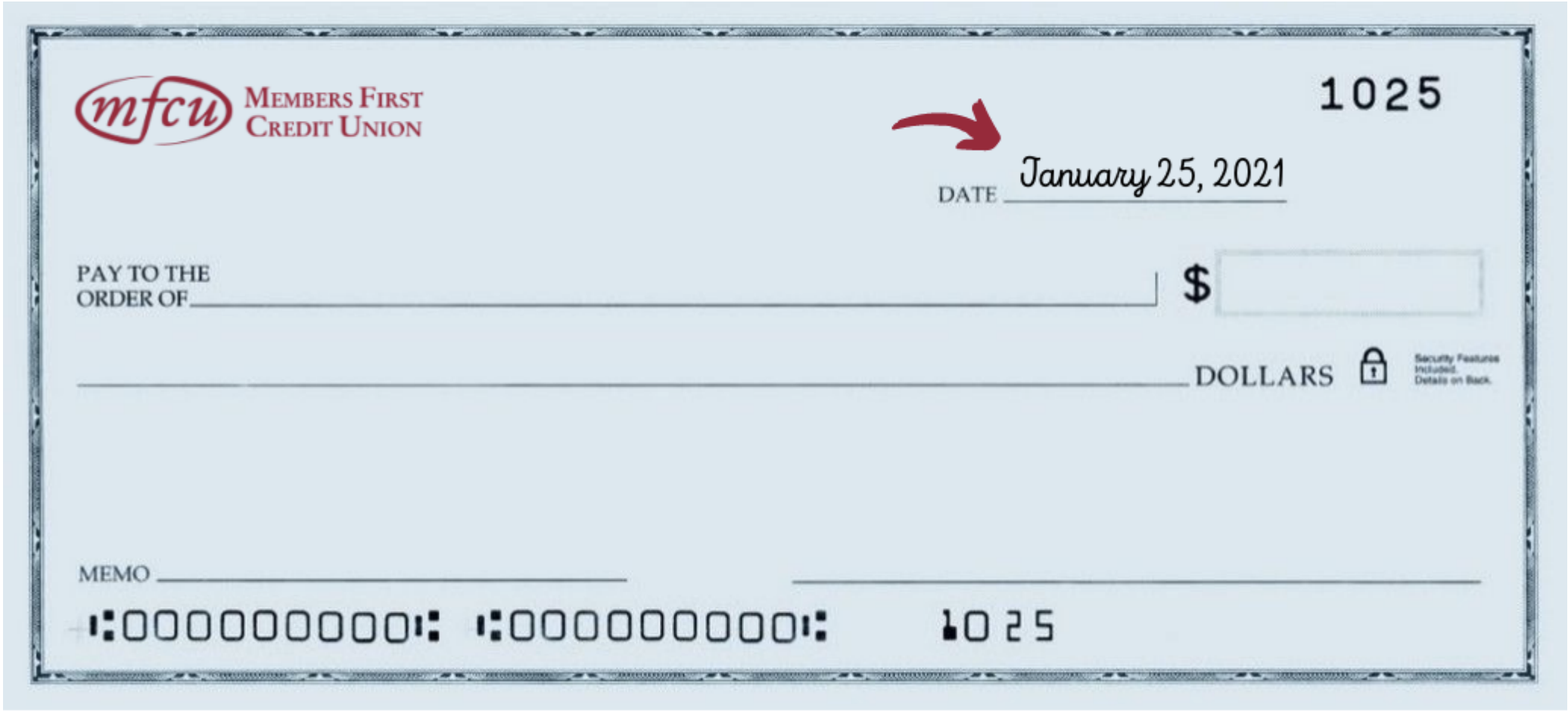 Date the check